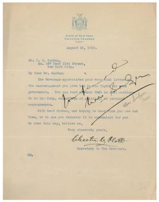 Lot #385 William Sulzer Endorsement and Chester Platt Typed Letter Signed - Image 1