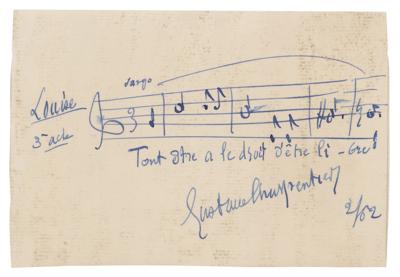 Lot #635 Gustave Charpentier Signed Photograph with Autograph Musical Quotation Signed - Image 2