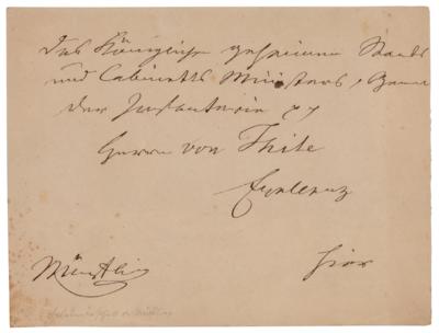 Lot #439 Karl Freiherr von Muffling Autograph Note Signed - Image 1