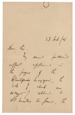 Lot #594 W. W. Jacobs Autograph Letter Signed - Image 1