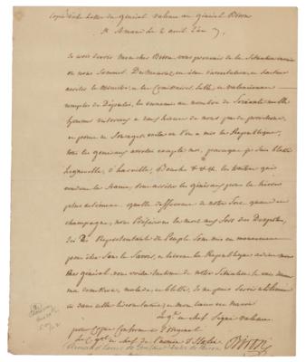Lot #430 Armand Louis de Gontaut Autograph Letter