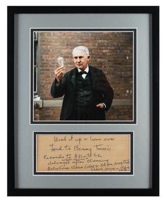 Lot #172 Thomas Edison Autograph Notes Signed