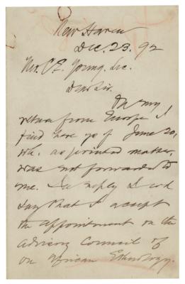 Lot #386 William Graham Sumner Autograph Letter Signed - Image 1