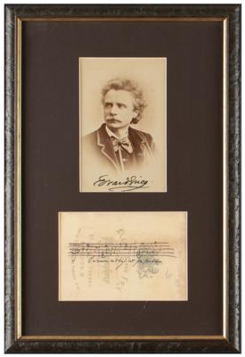 Lot #612 Edvard Grieg Signed Photograph with Musical Quotation - Image 1