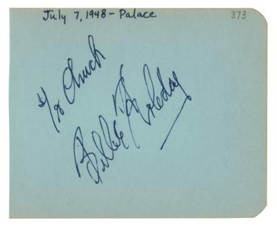 Lot #646 Billie Holiday Signature