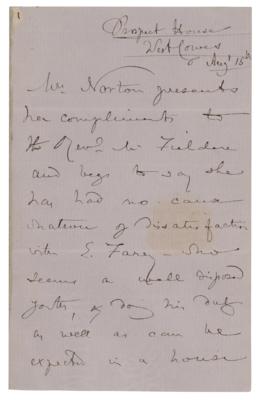 Lot #339 Caroline Norton Autograph Letter Signed - Image 1