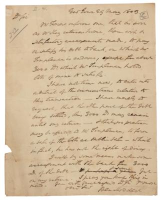 Lot #450 Benjamin Stoddert Autograph Letter Signed - Image 1