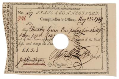 Lot #408 Oliver Wolcott, Jr. Document Signed - Image 1