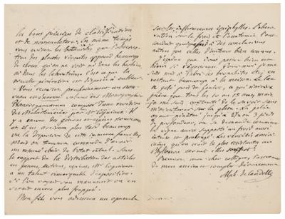 Lot #226 Alphonse Pyramus de Candolle Autograph Letter Signed - Image 2