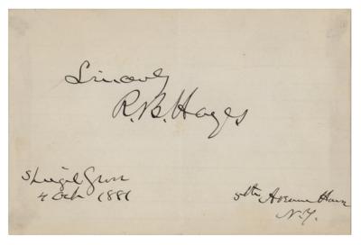 Lot #83 Rutherford B. Hayes Signature