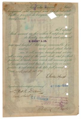 Lot #202 Oliver Ames Signed Check and Document - Image 3