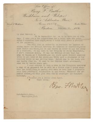 Lot #420 Benjamin Butler Typed Letter Signed - Image 1