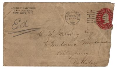 Lot #230 Andrew Carnegie Hand-Addressed Envelope - Image 3