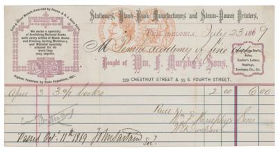 Lot #551 John Sartain Document Signed - Image 1