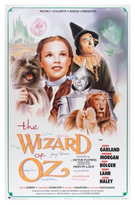 Lot #874 Wizard of Oz: Munchkins (9) Signed Poster - Image 1
