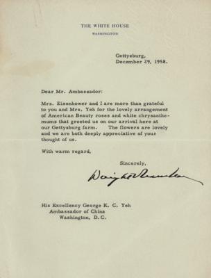 Lot #64 Dwight D. Eisenhower Typed Letter Signed to A Chinese Ambassador - Image 1