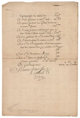 Lot #240 Jean-Baptiste Colbert Document Signed