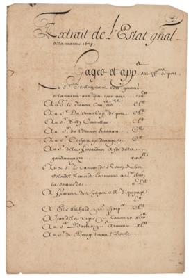 Lot #240 Jean-Baptiste Colbert Document Signed - Image 2
