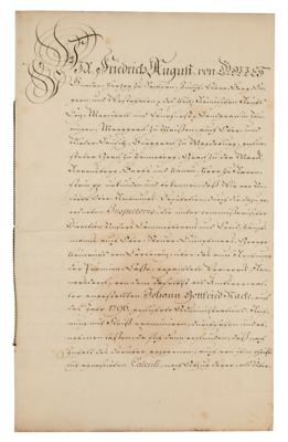 Lot #303 King Frederick Augustus I of Saxony Document Signed - Image 1
