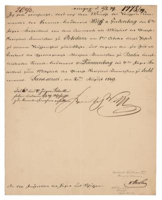 Lot #306 King Frederick William IV of Prussia Letter Signed - Image 1