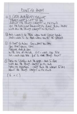 Lot #628 Oasis: Noel Gallagher Handwritten Lyrics (13) for Definitely Maybe, with CD Signed by the Gallagher Brothers - Image 13