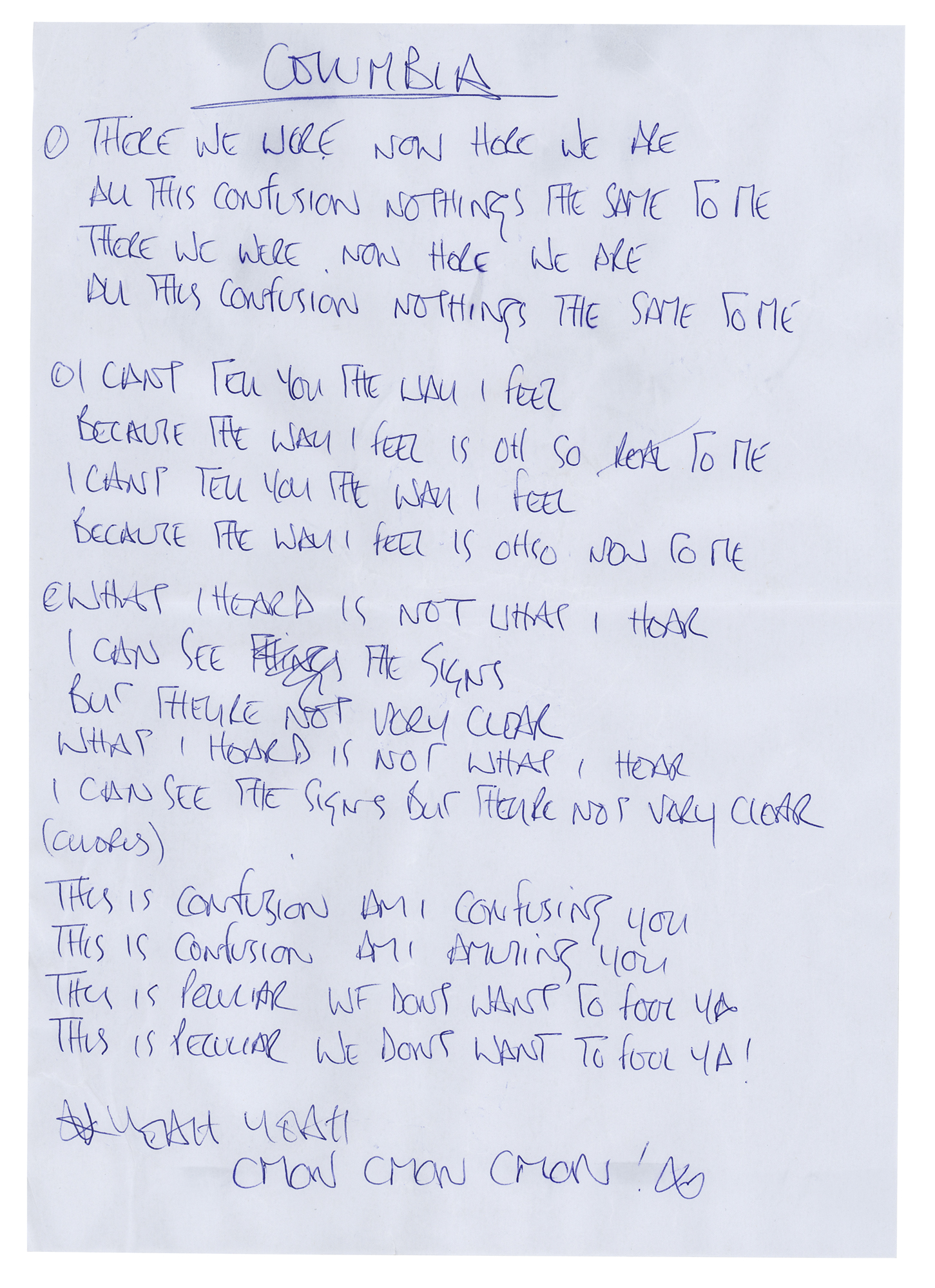 Lot #628 Oasis: Noel Gallagher Handwritten Lyrics (13) for Definitely Maybe, with CD Signed by the Gallagher Brothers - Image 11