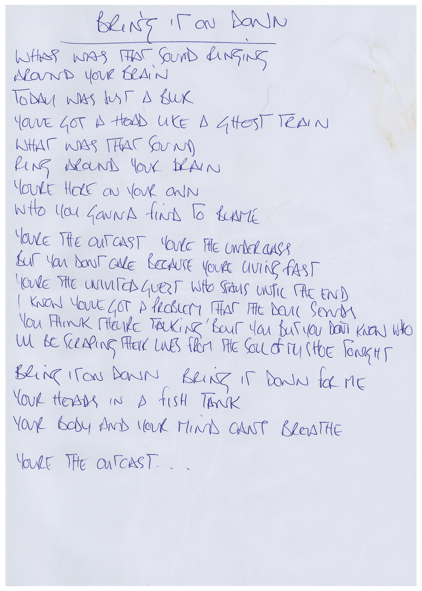 Lot #628 Oasis: Noel Gallagher Handwritten Lyrics (13) for Definitely Maybe, with CD Signed by the Gallagher Brothers - Image 14