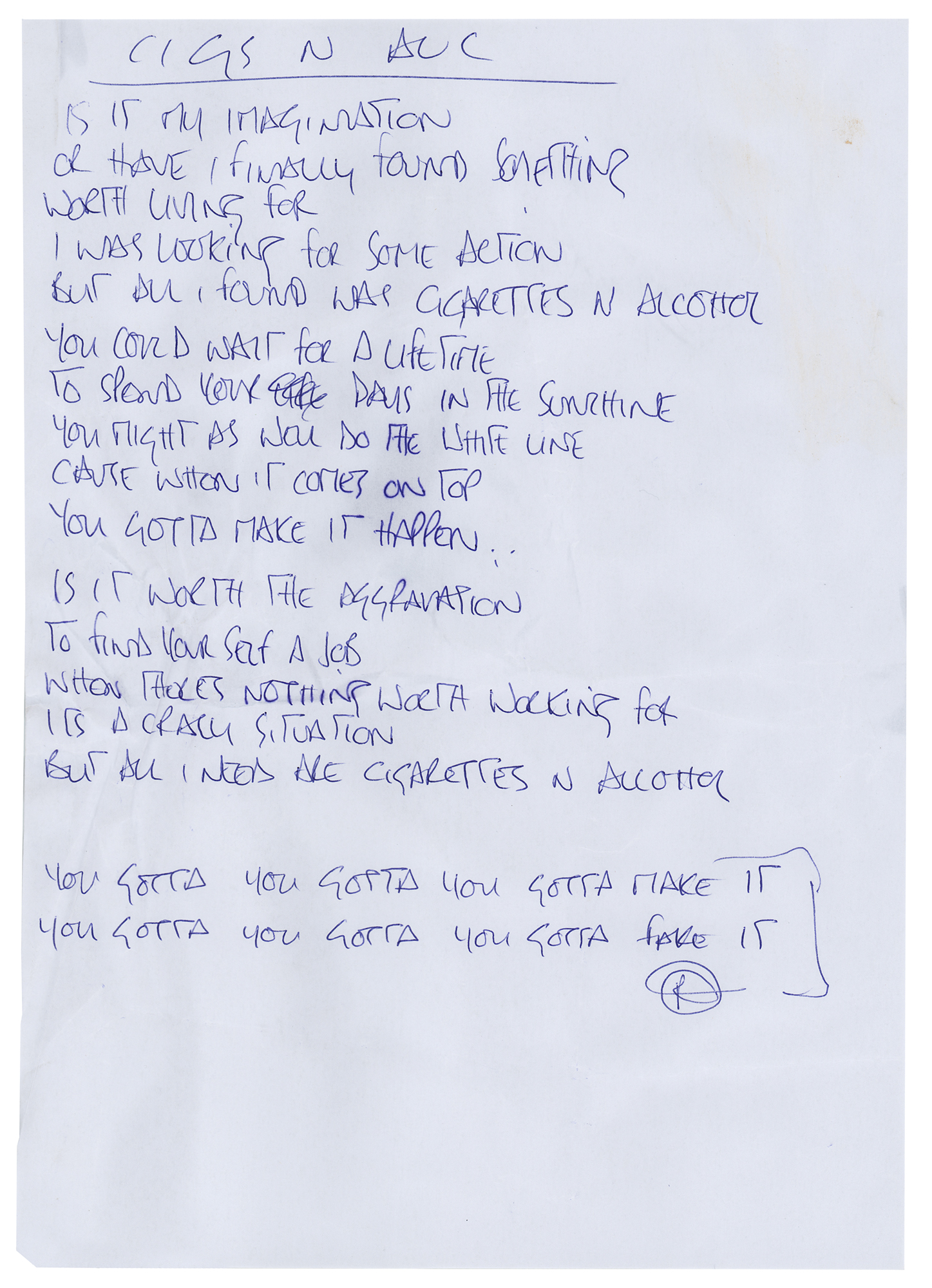 Lot #628 Oasis: Noel Gallagher Handwritten Lyrics (13) for Definitely Maybe, with CD Signed by the Gallagher Brothers - Image 15
