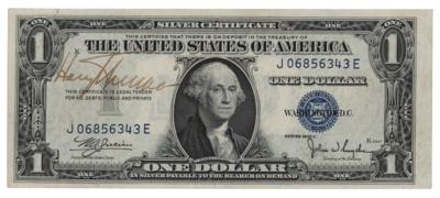 Lot #17 Harry S. Truman Signed Dollar Bill - Image 1