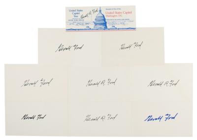 Lot #70 Gerald Ford (9) Signatures - Image 1