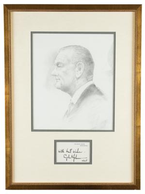 Lot #24 Lyndon B. Johnson Signed White House Card as President - Image 1