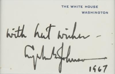 Lot #24 Lyndon B. Johnson Signed White House Card as President - Image 2
