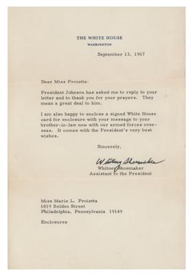 Lot #24 Lyndon B. Johnson Signed White House Card as President - Image 3