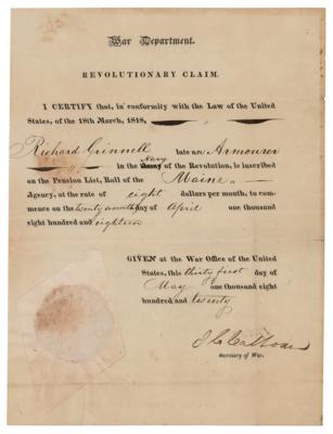 Lot #155 John C. Calhoun Document Signed - Image 1