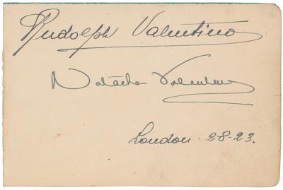 Lot #865 Rudolph Valentino and Natacha Rambova Signatures - Image 1