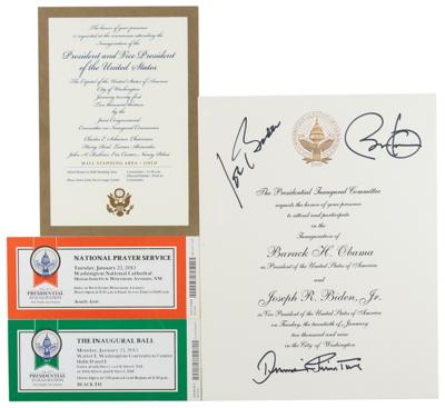 Lot #30 Barack Obama and Joe Biden Signed Inauguration Invitation and Ephemera - Image 2