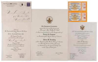 Lot #137 Harry S. Truman Signed Inauguration Invitation and Ephemera - Image 2