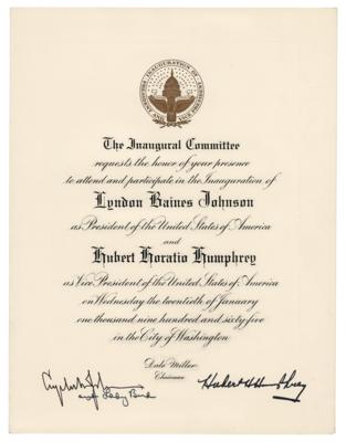 Lot #87 Lyndon and Lady Bird Johnson Signed Inauguration Invitation
