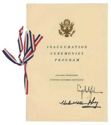 Lot #90 Lyndon B. Johnson and Hubert Humphrey Signed Inauguration Program - Image 1