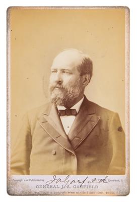 Lot #14 James A. Garfield Signed Photograph and Ephemera - Image 1