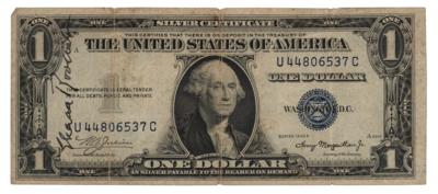 Lot #126 Eleanor Roosevelt Signed One Dollar Bill