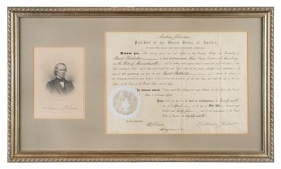 Lot #11 Andrew Johnson Document Signed - Image 1