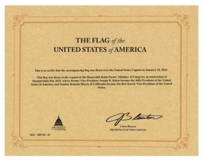 Lot #38 Joe Biden 2021 Inauguration Flag - Image 2