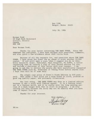 Lot #596 Stephen King Typed Letter Signed - Image 1