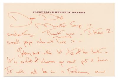 Lot #20 Jacqueline Kennedy Autograph Letter Signed
