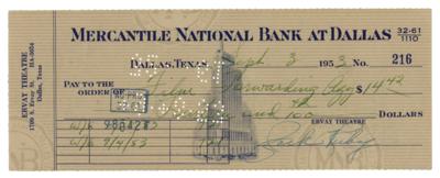 Lot #372 Jack Ruby Signed Check