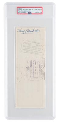 Lot #727 Harry Blackstone, Sr. Endorsed Check - PSA GEM MT 10 - Image 1