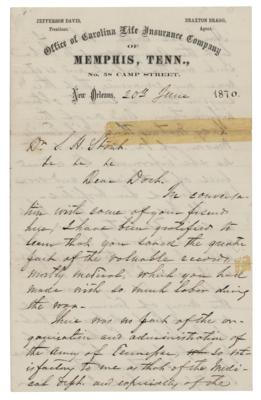 Lot #411 Braxton Bragg Autograph Letter Signed