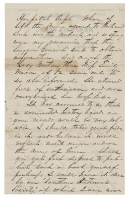 Lot #411 Braxton Bragg Autograph Letter Signed Twice - Image 2