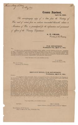 Lot #234 Salmon P. Chase: Civil War Circular from the Treasury Department - Image 1